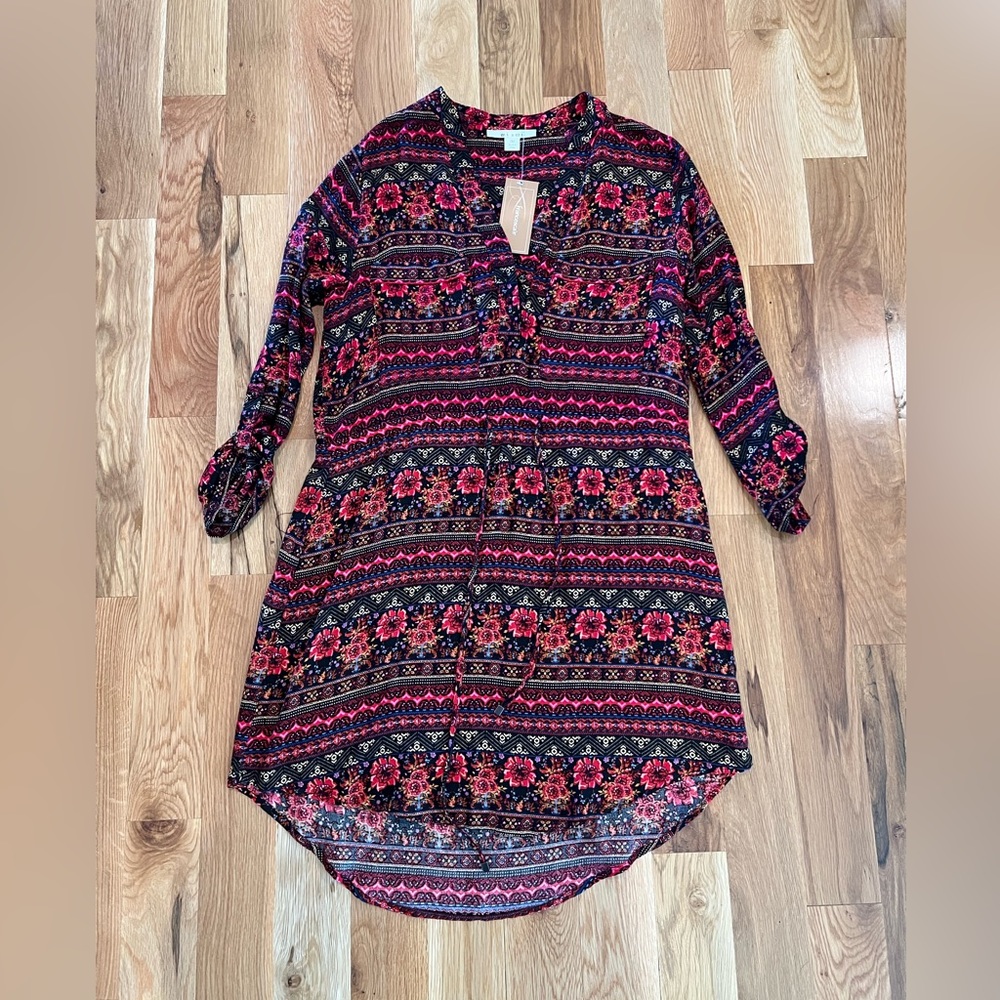 NWT Floral print shirt dress size medium
